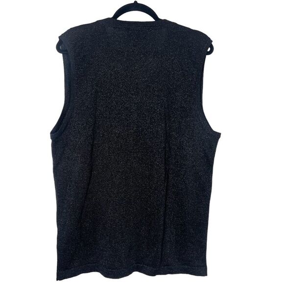 NWT Vintage Richard Sport Black & Gold Playing Card Sweater Vest Cardigan Sz M - Picture 6 of 7